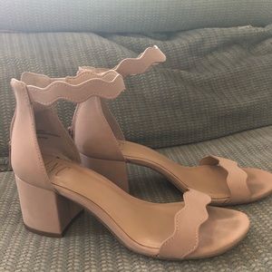 Block heels with ankle strap